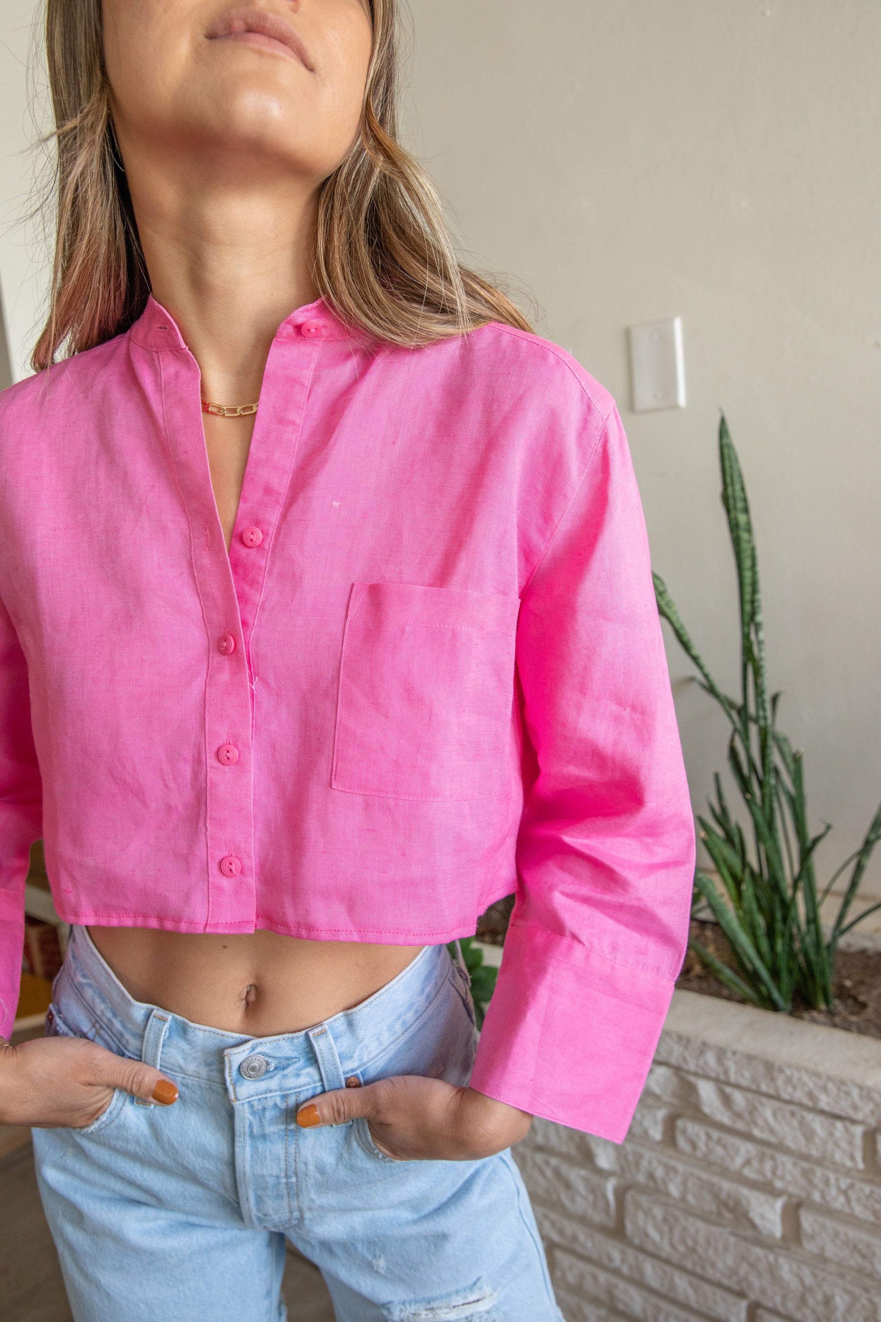 Bright Pink Crop Top
