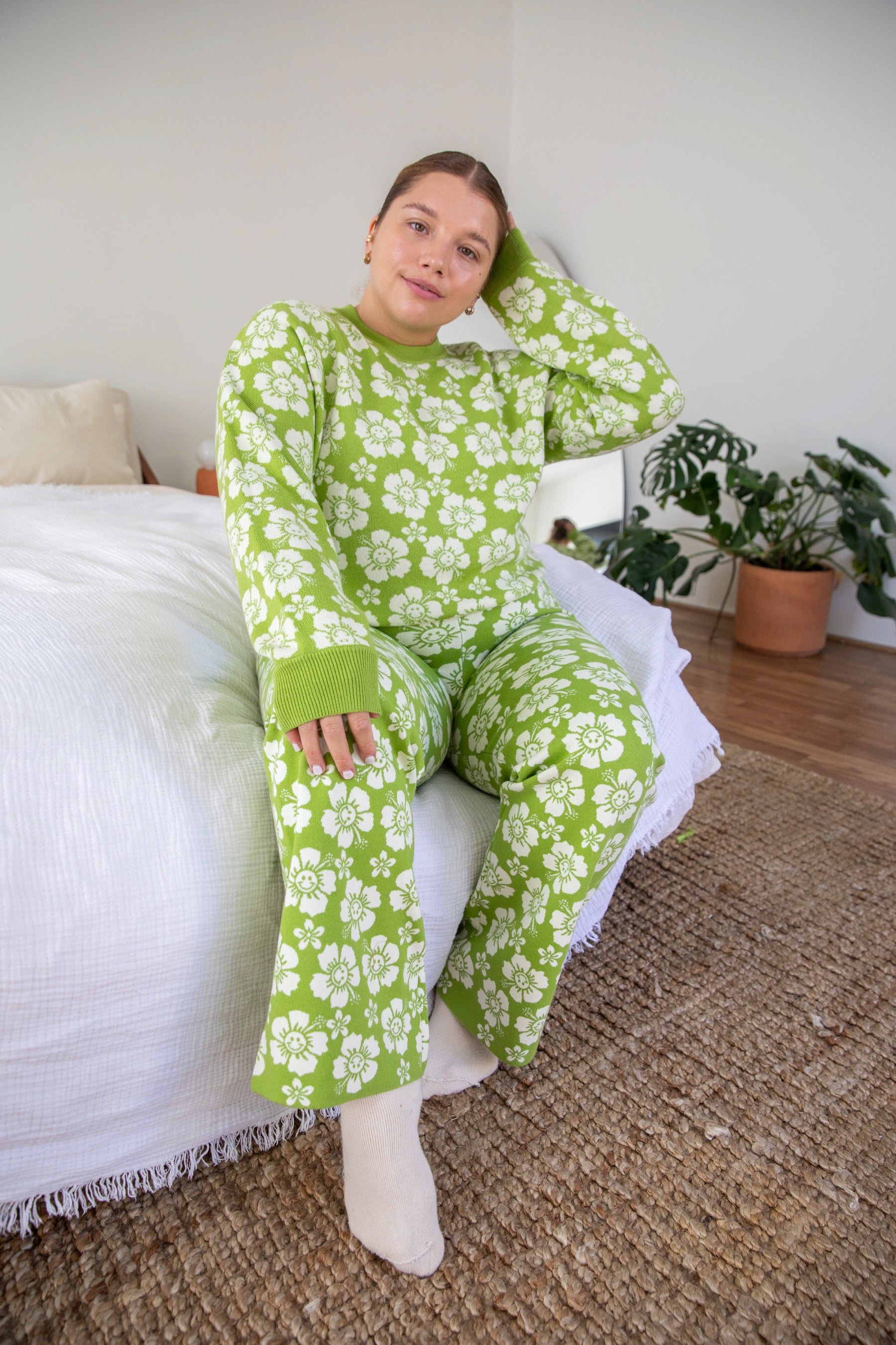 Olive Happy Hawaii Knit Jumper