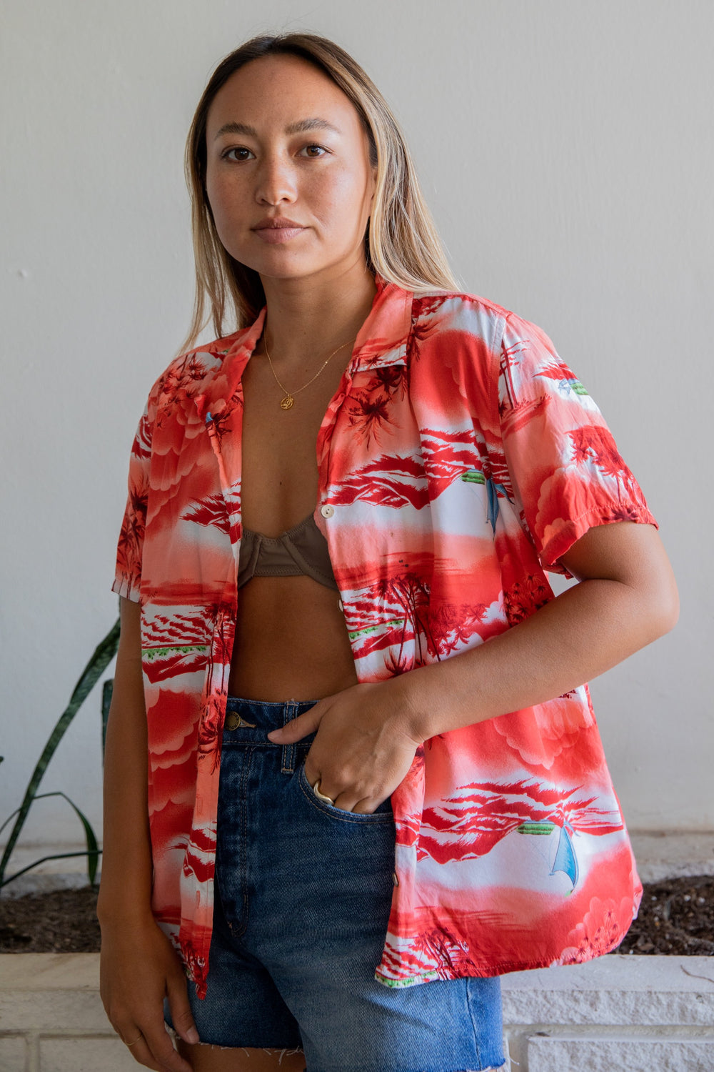 Red Gloria Tropical Blouse