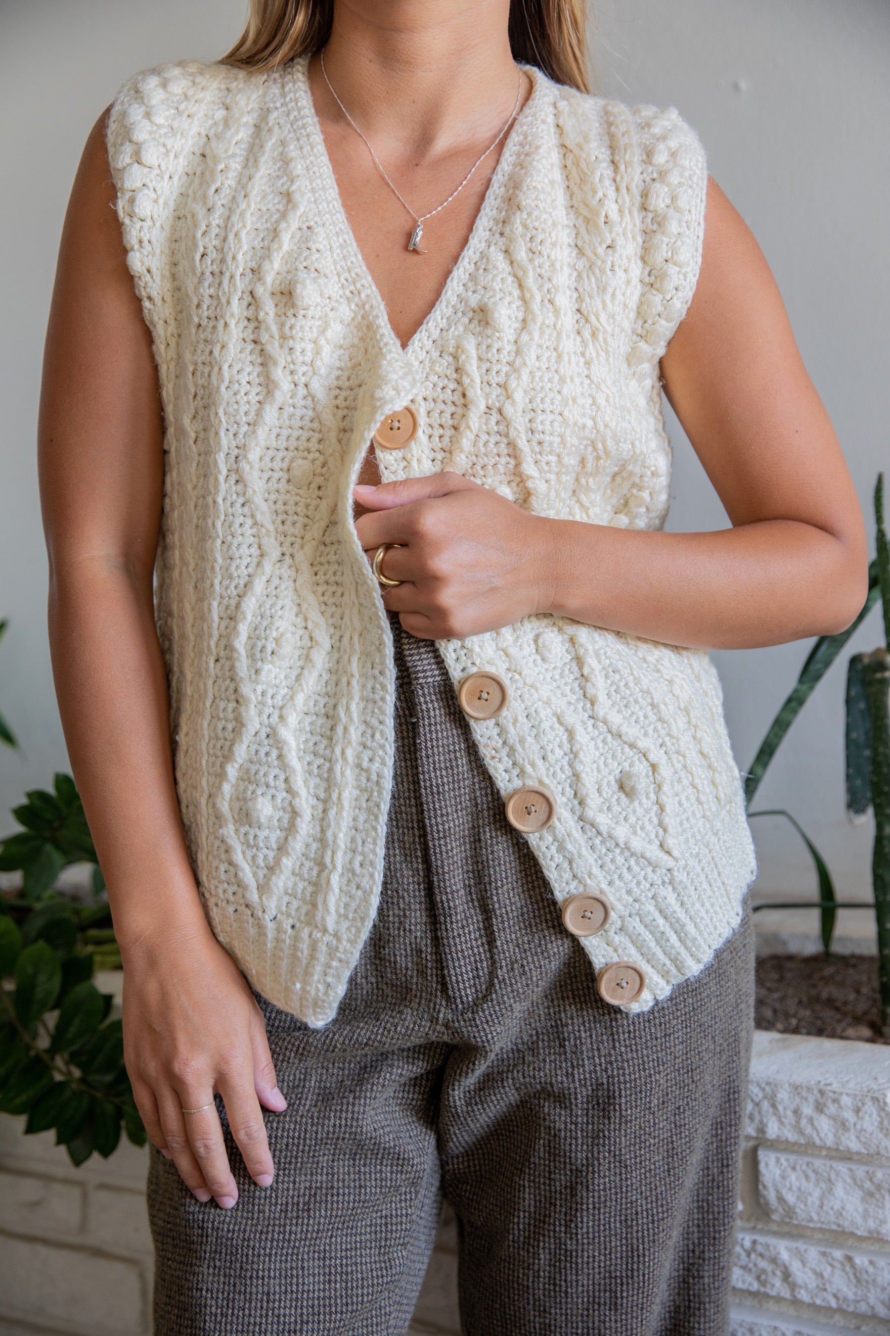 Creme Sweater Vest