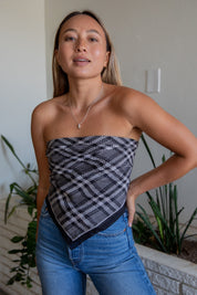 Houndstooth Scarf Top
