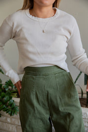 Creme Cropped Thermal