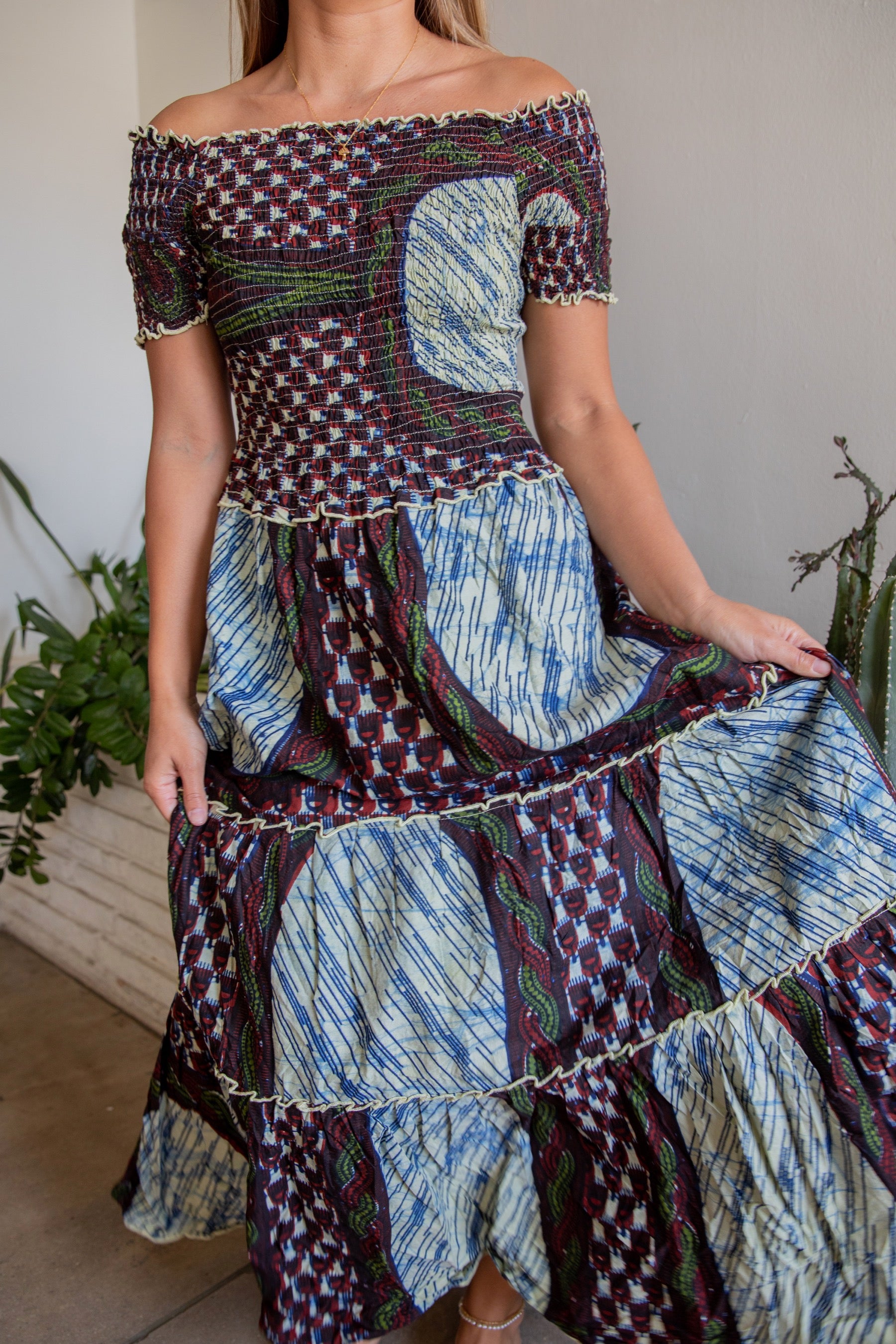 Smocked Batik Dress