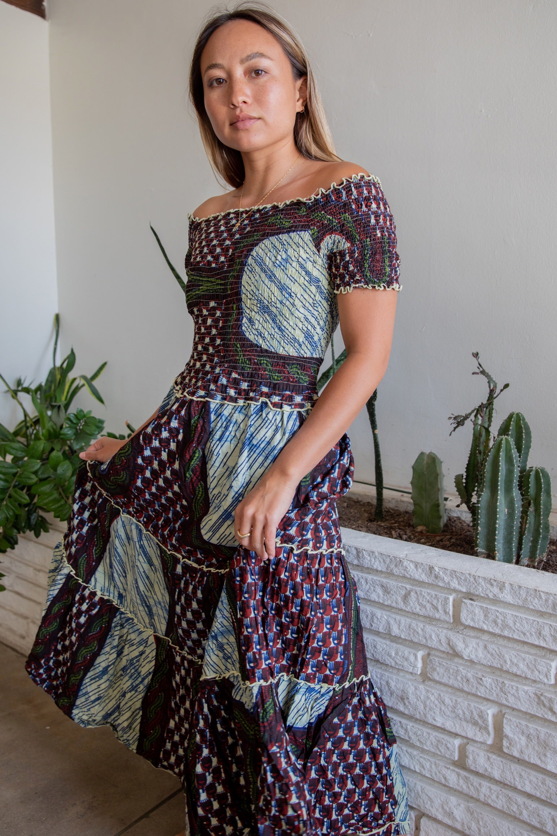 Smocked Batik Dress
