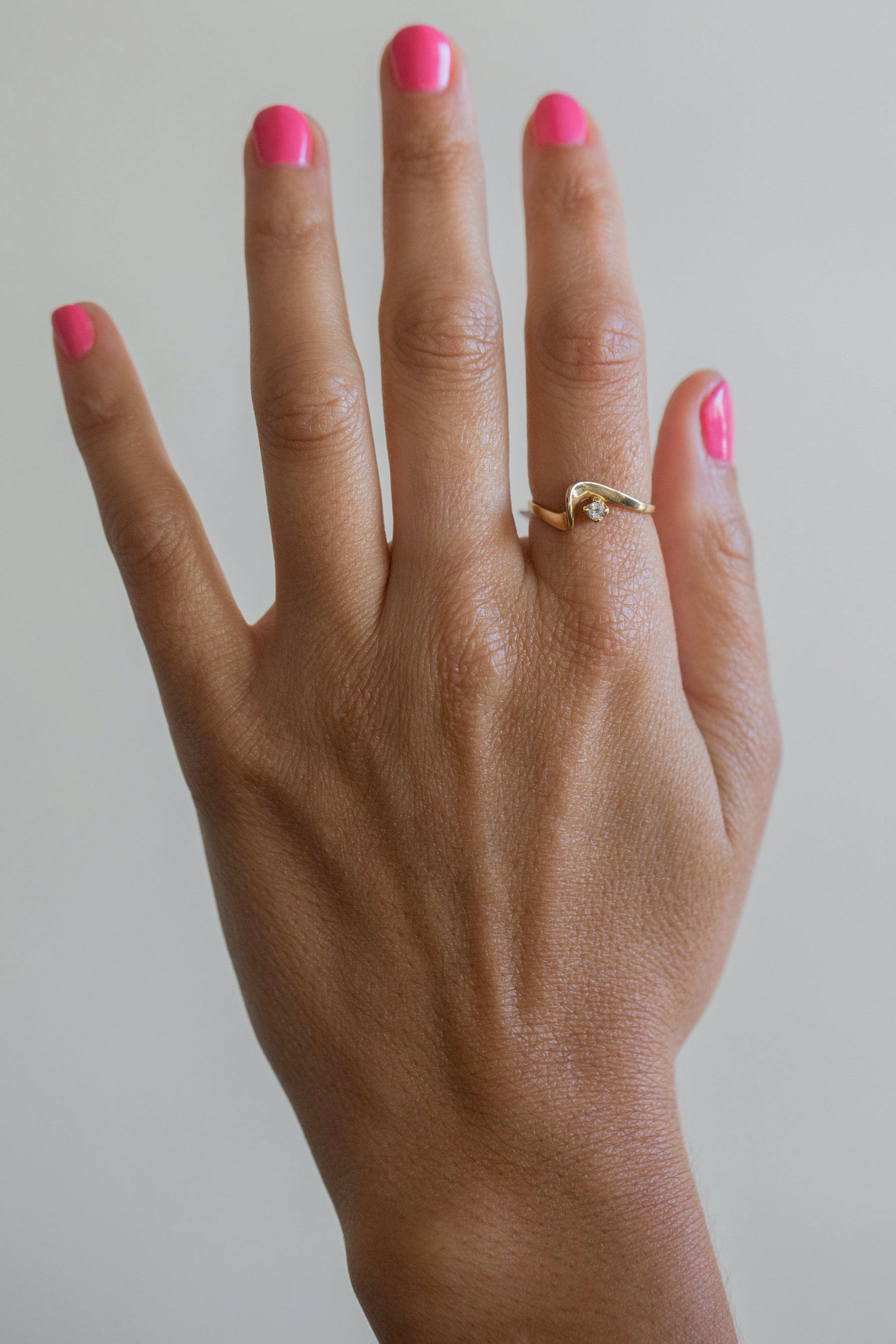 14k Modernist Diamond Ring