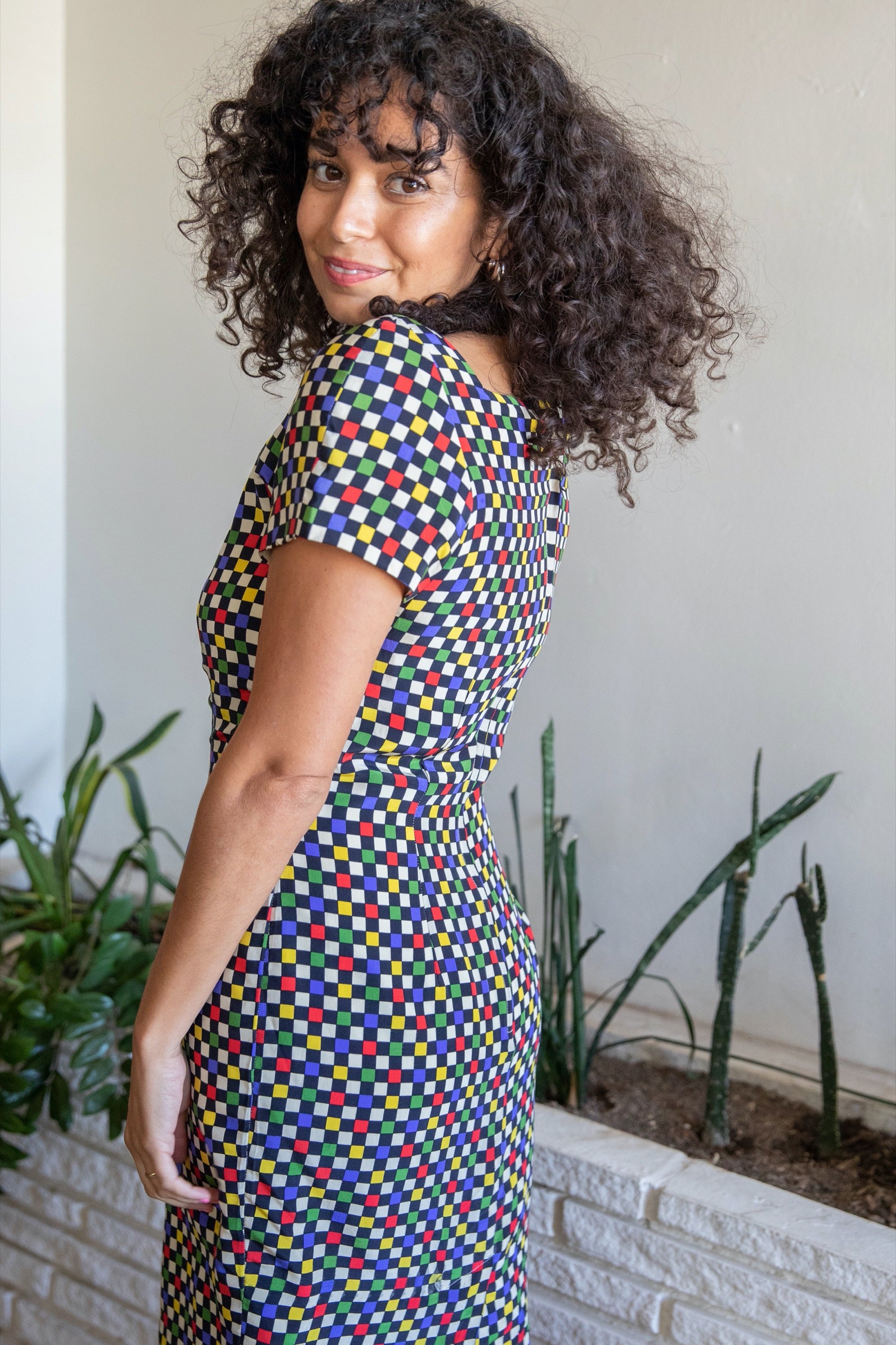 Silk Checkered Ann Taylor Dress