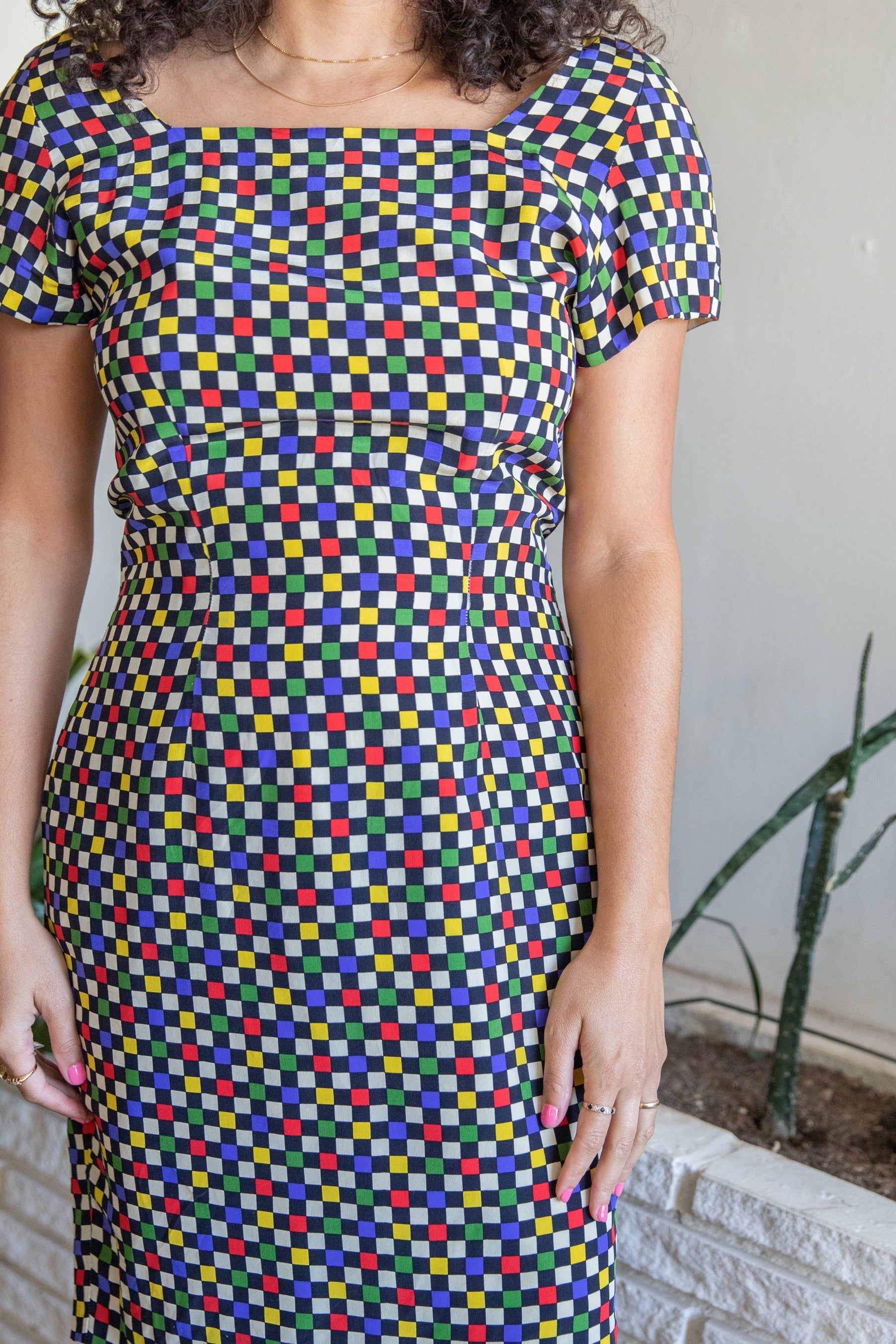 Silk Checkered Ann Taylor Dress