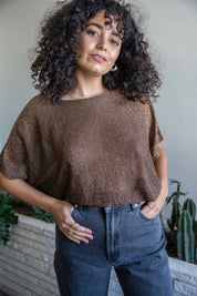 Gold Lurex Sheer Top