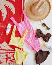 Metallic Chocolate Jean Bikini