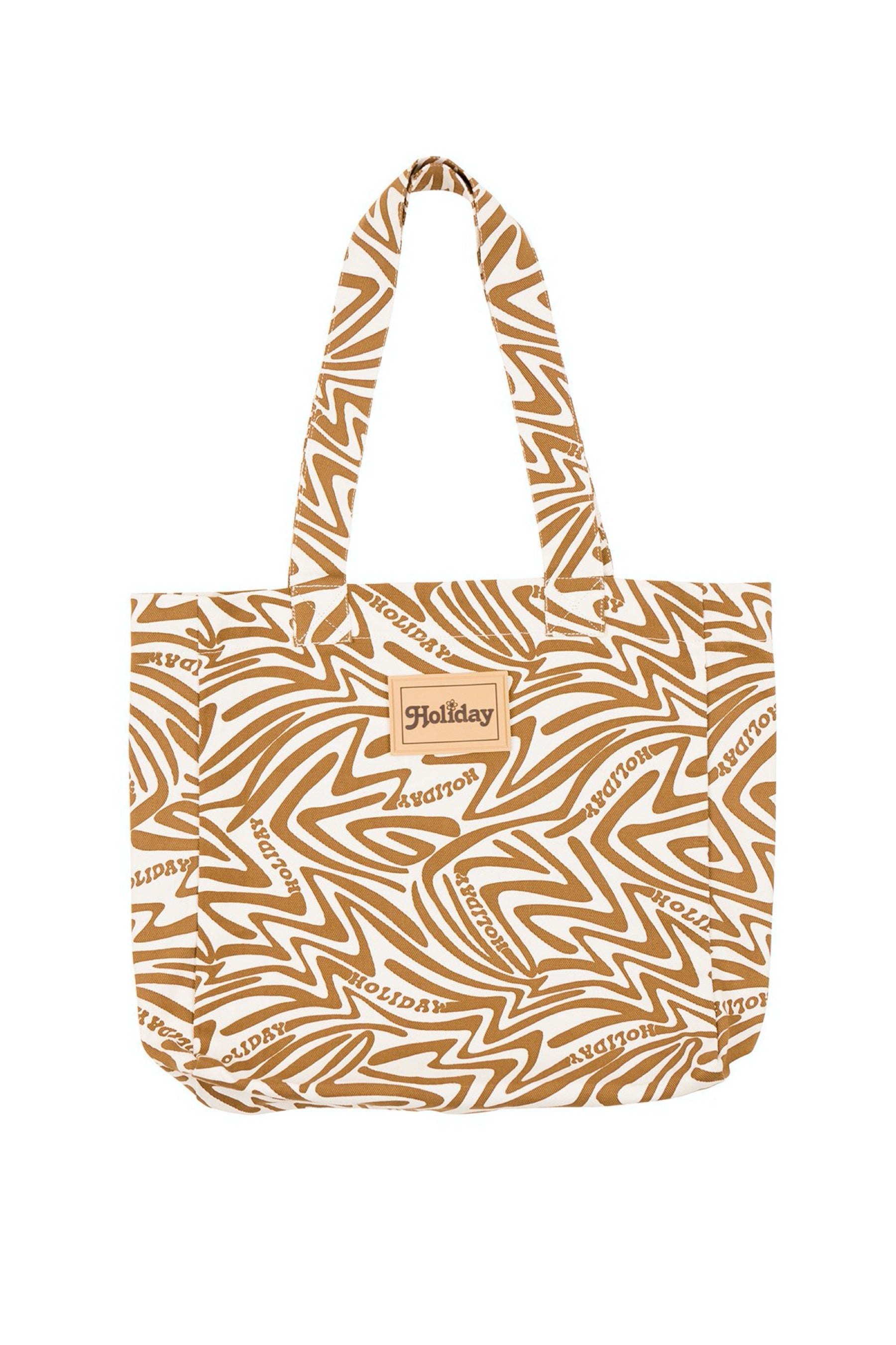 Brown Boogie Wave Beach Tote