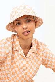 Peach Check Pyjama Long Set