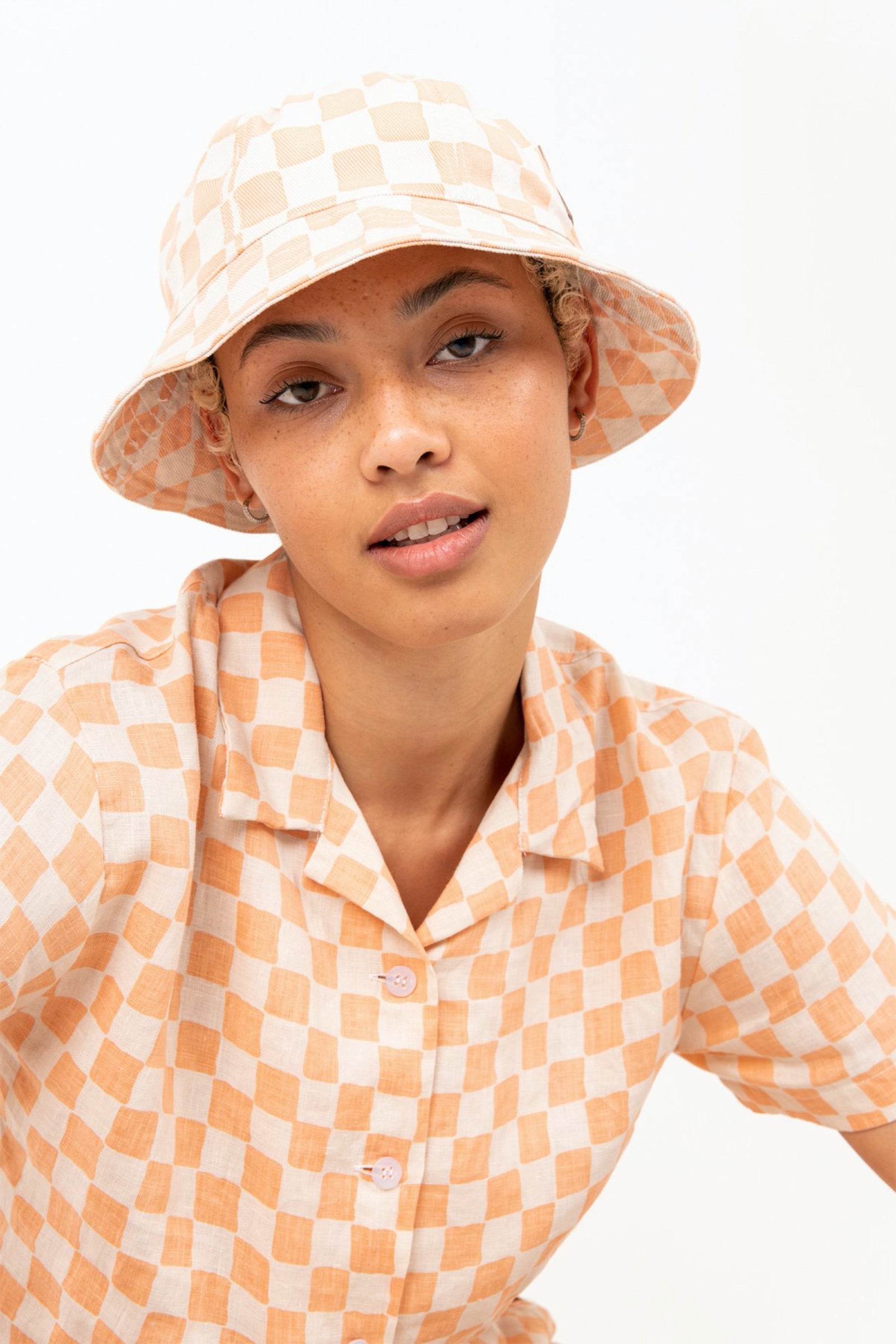 Peach Check Pyjama Long Set