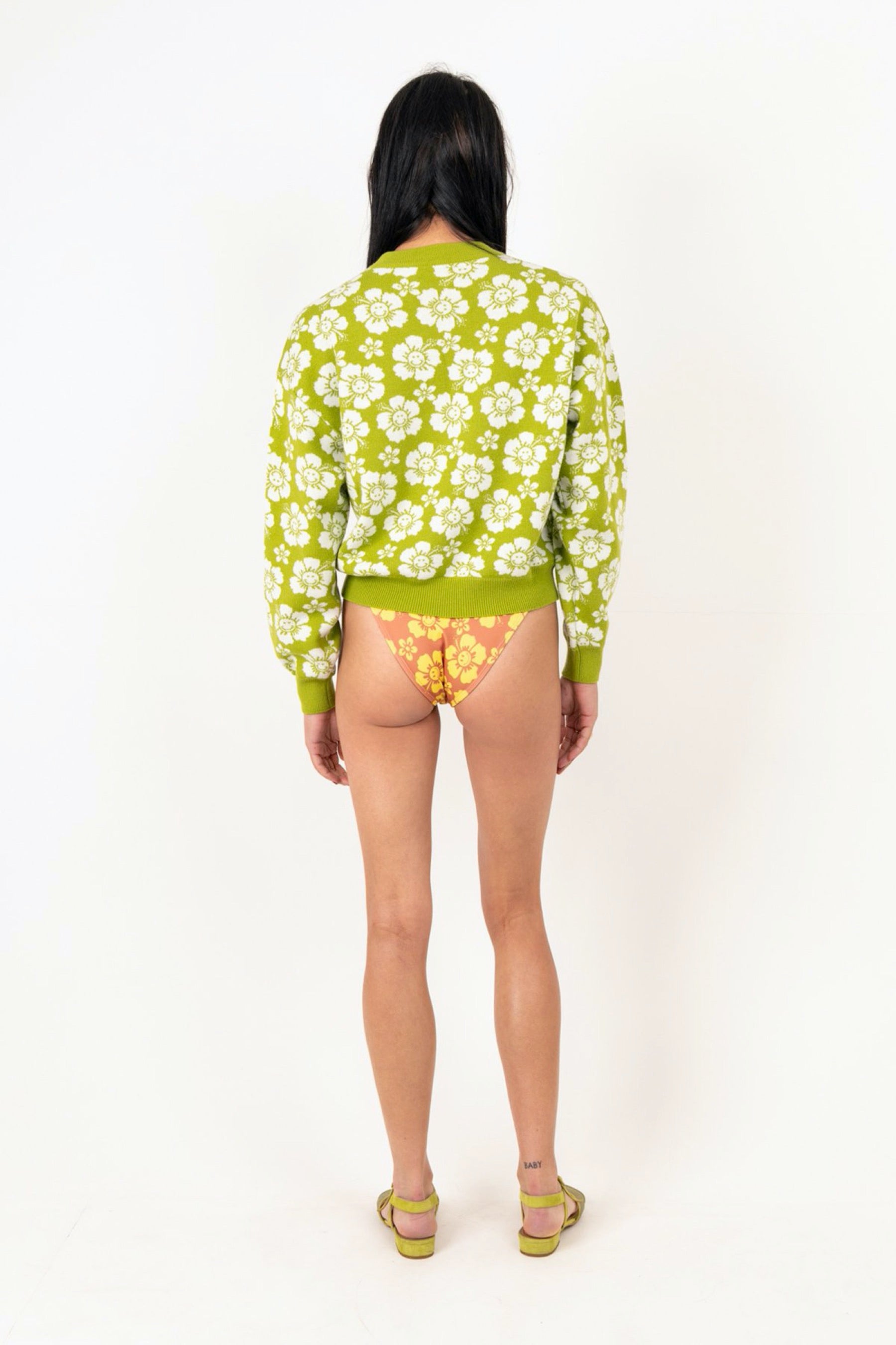 Olive Happy Hawaii Knit Jumper