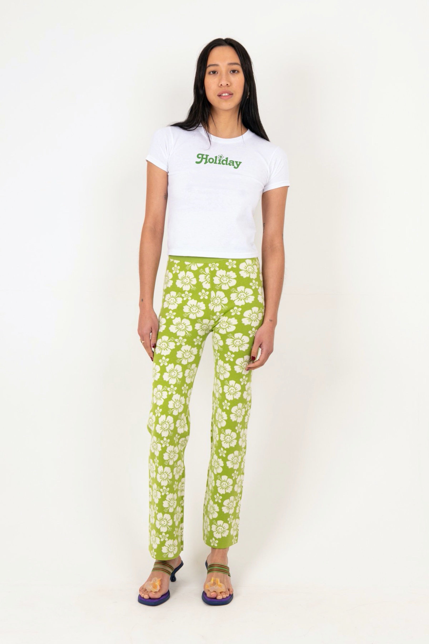 Olive Happy Hawaii Knit Pant