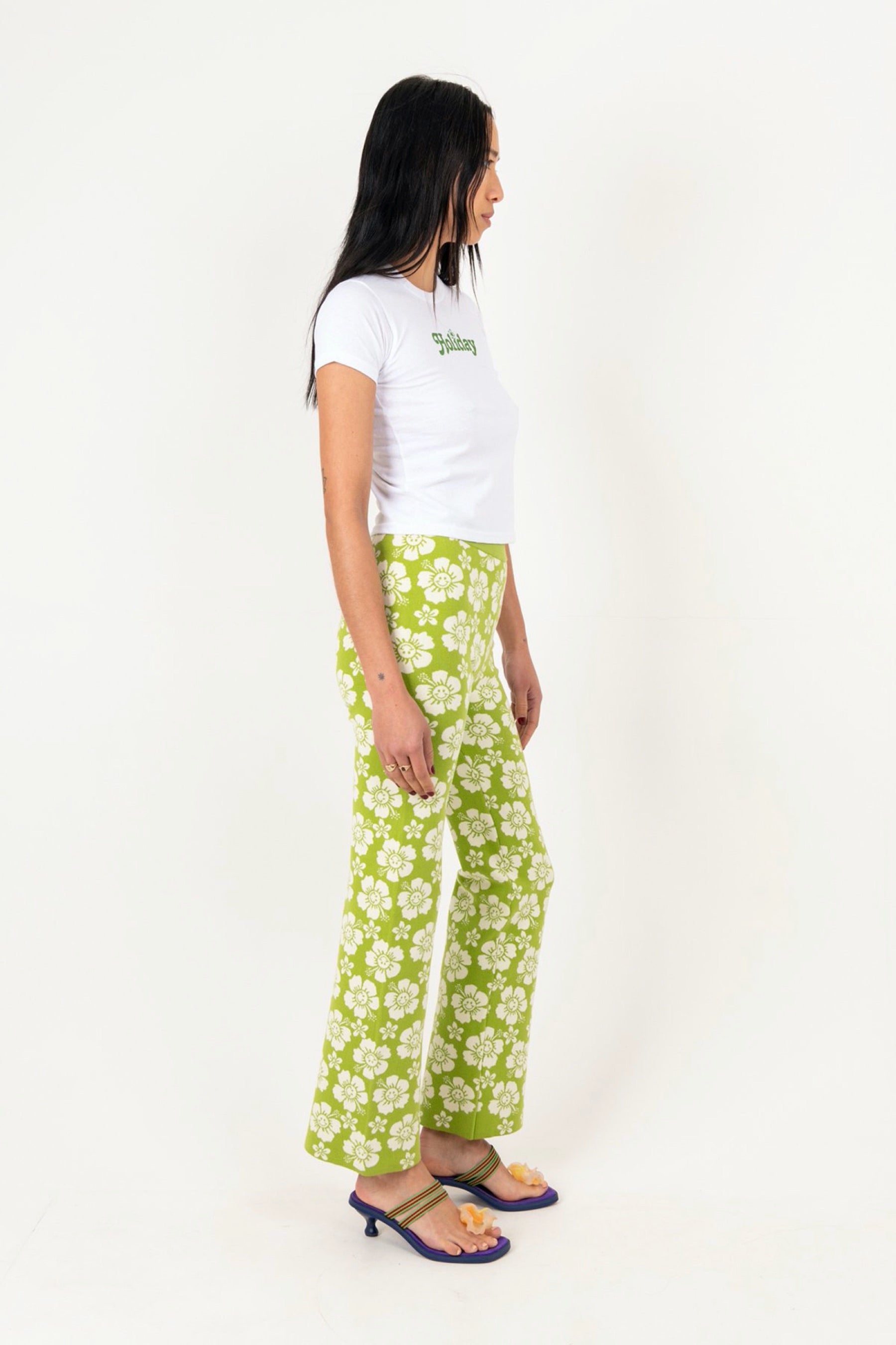Olive Happy Hawaii Knit Pant