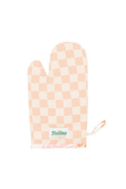 Peach Check Oven Mitt