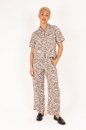 Brown Boogie Wave Pyjama Long Set