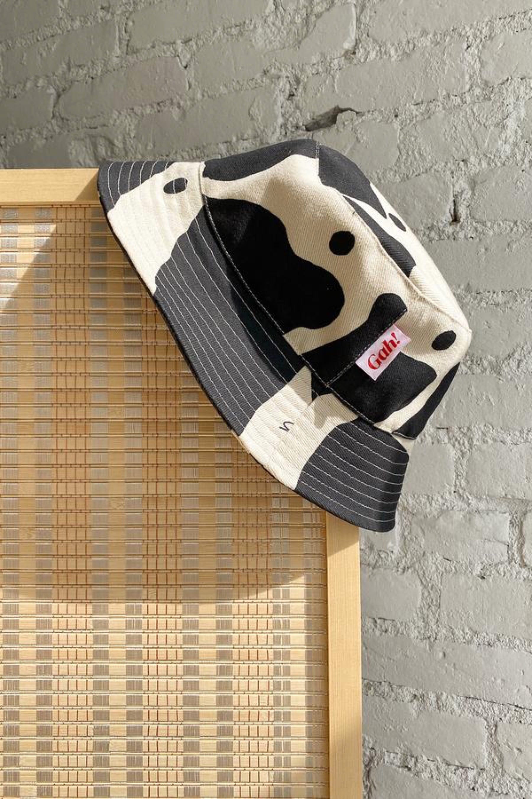 Black + White Cow Britt Bucket Hat