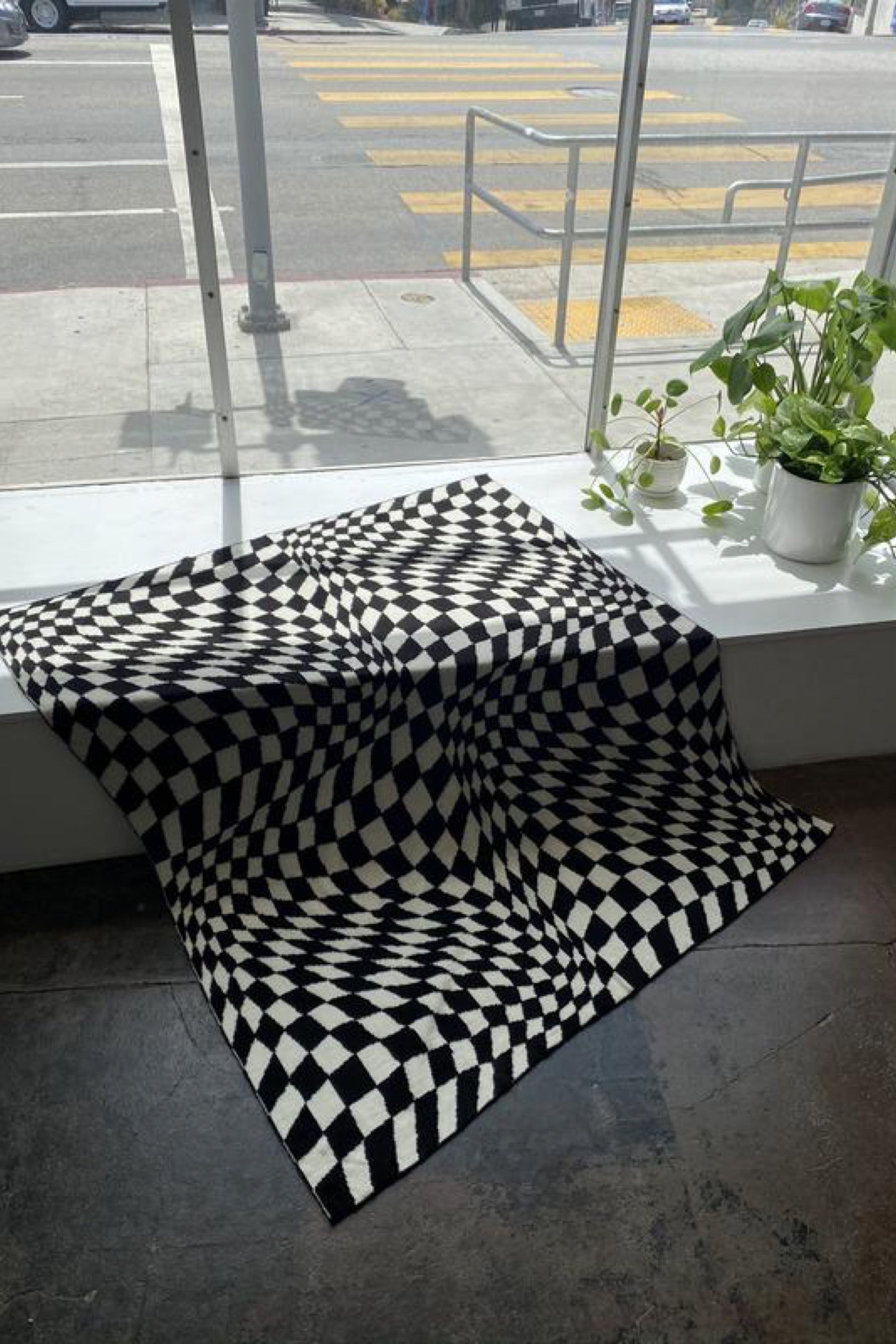 Black Warp Check Heidi Throw