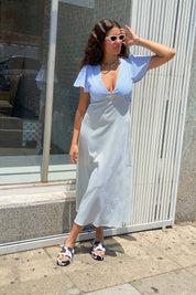 Carolina Blue Fern Gingham Grace Dress