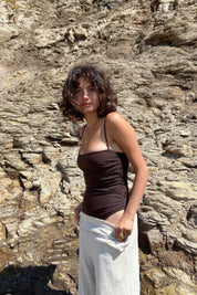 Carob Ruched Maillot