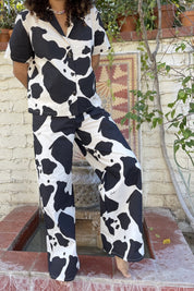 Black + White Cow Billie PJ Set