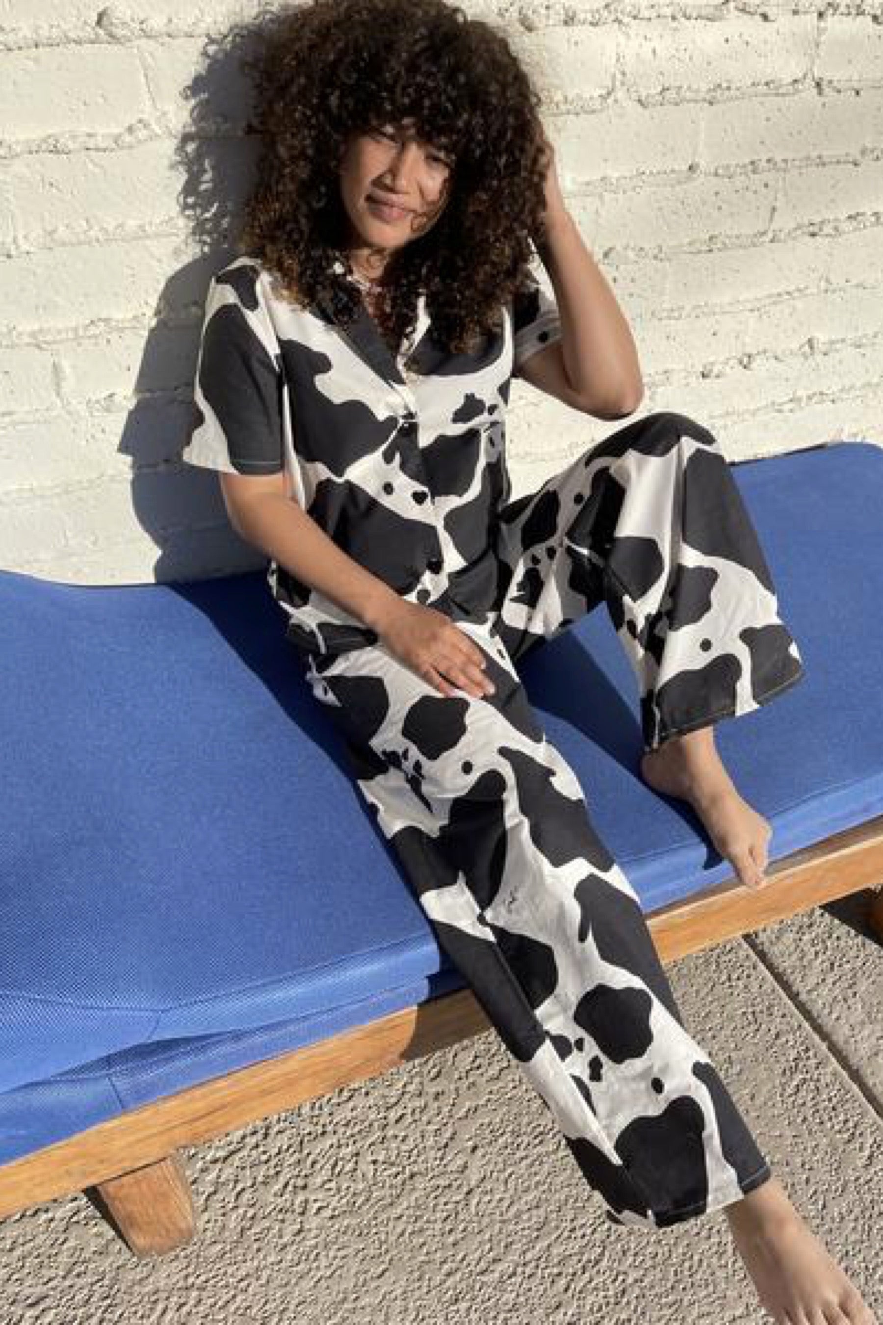 Black + White Cow Billie PJ Set