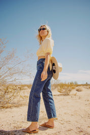 Noe Dark Mineral Ribcage Straight Jeans