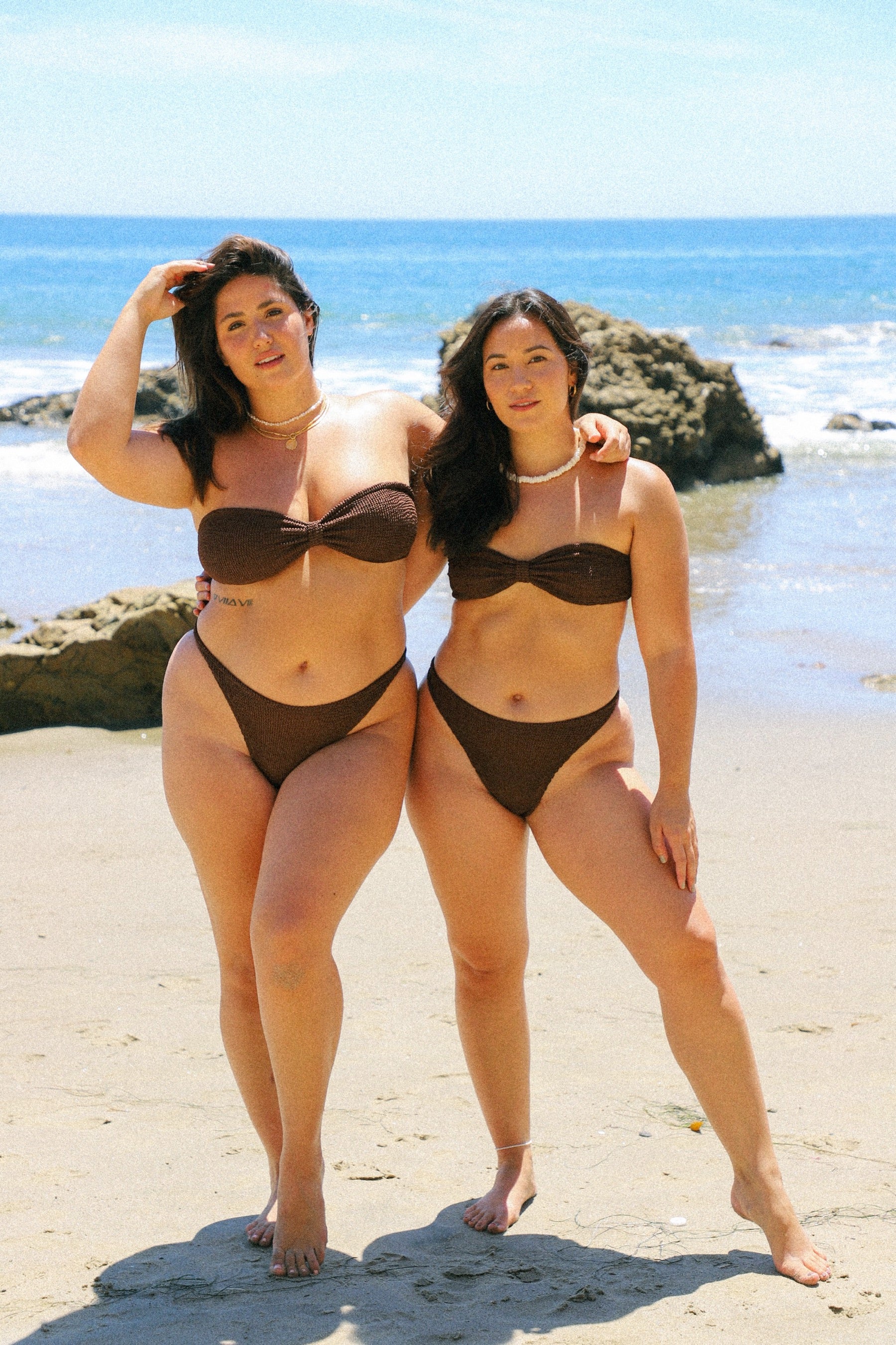 Metallic Chocolate Jean Bikini