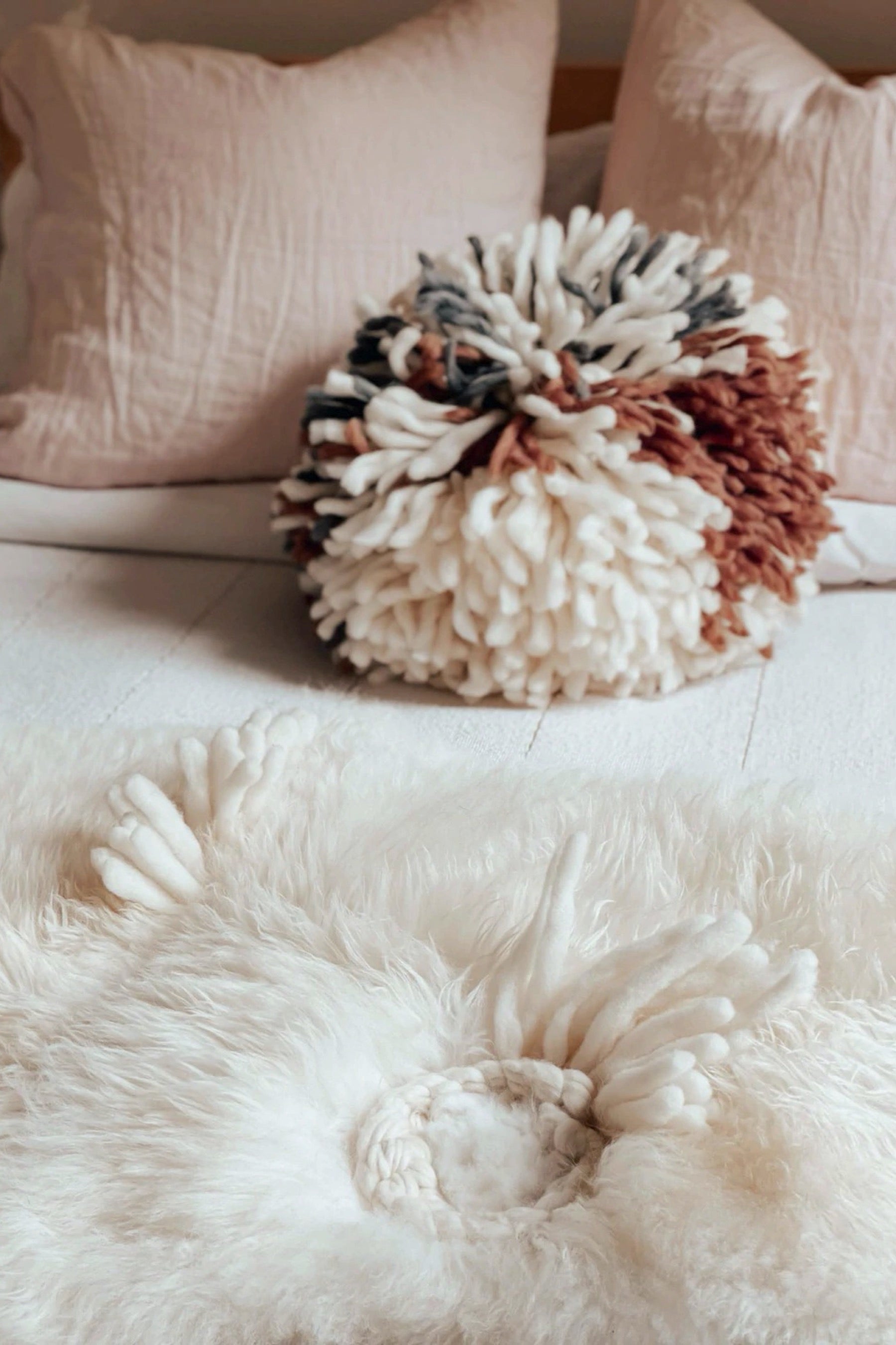 Neutral Miko Puff Pillow