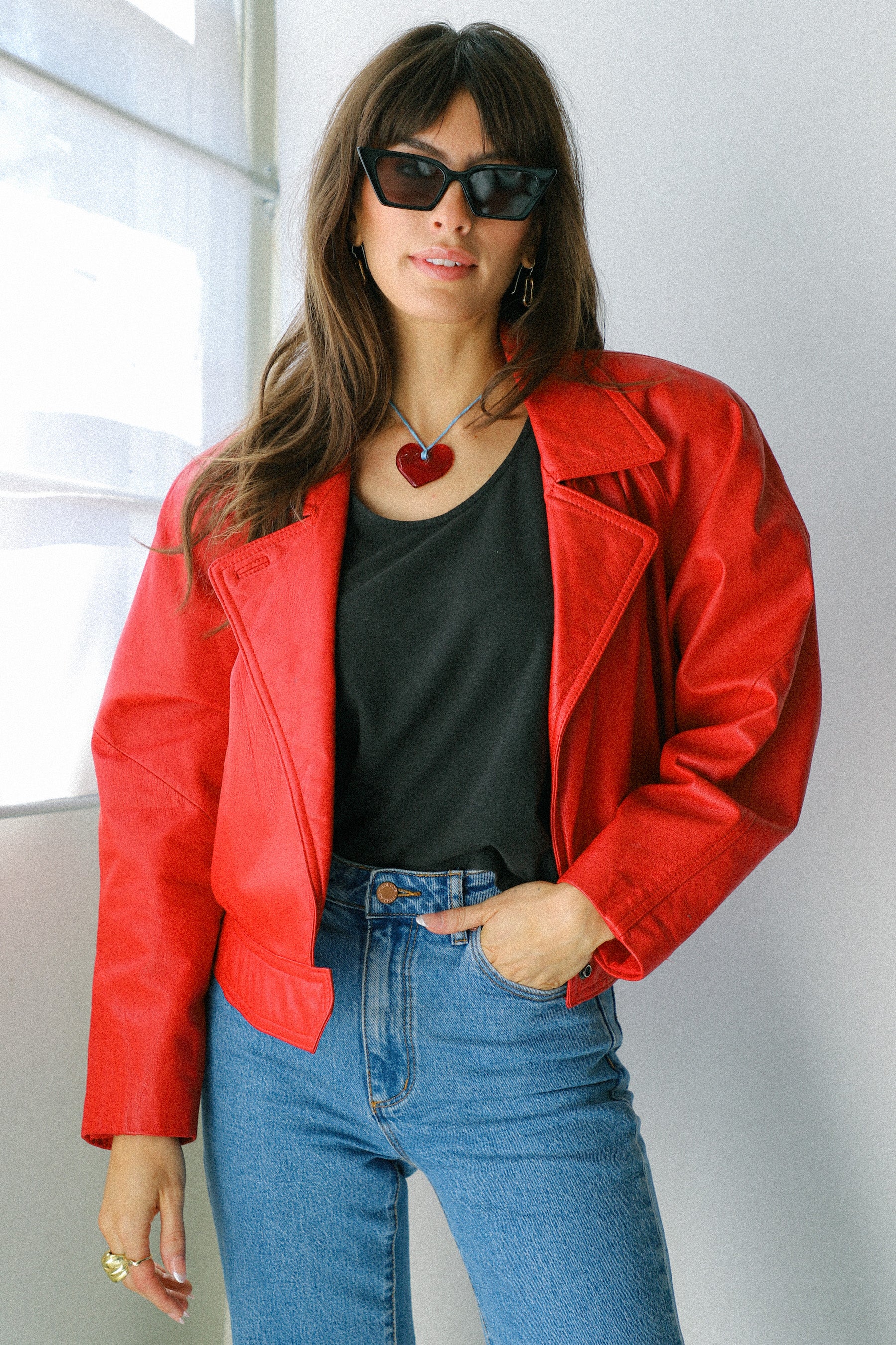 Red Leather Wilsons Jacket