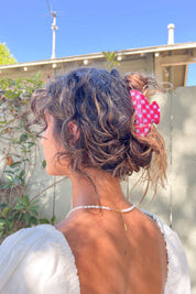 Fuchsia Checker Midi Heirloom Claw