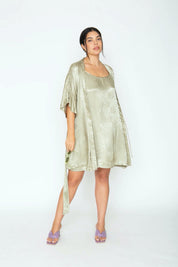 Pistachio Floral Short Robe