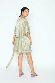 Pistachio Floral Short Robe