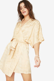 Creme Zig Zag Short Robe