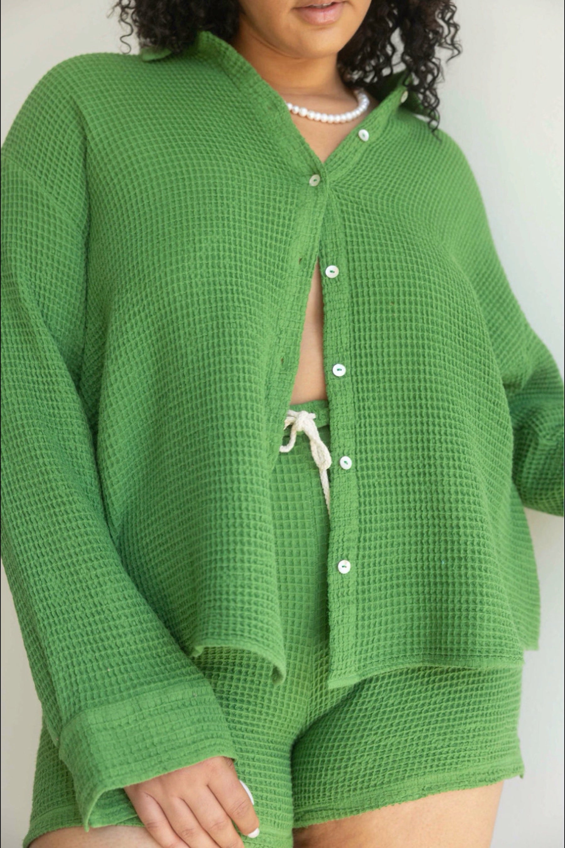 Matcha Waffle Button Down