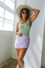 Sage Square Neck One Piece
