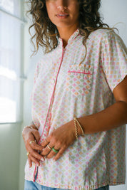 Diamond Tile Print Top
