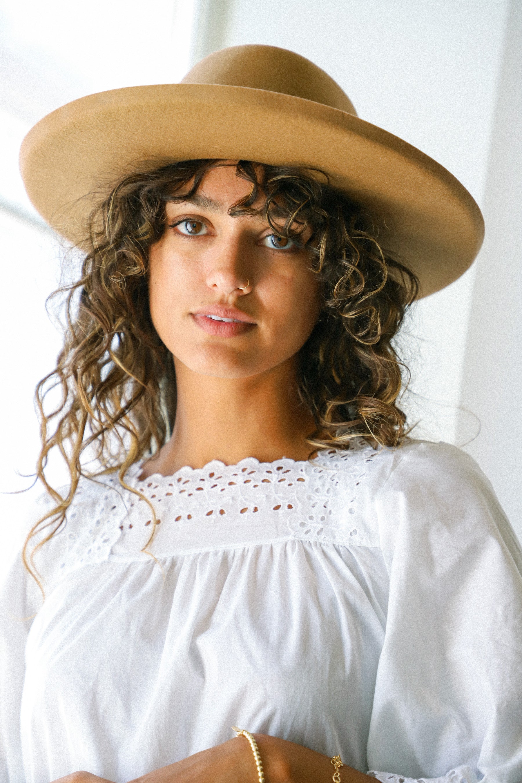 White Ruffled Eyelet Top
