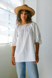 White Ruffled Eyelet Top