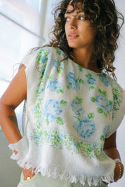 Blue Floral Towel Top