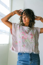 Pink Floral Towel Top