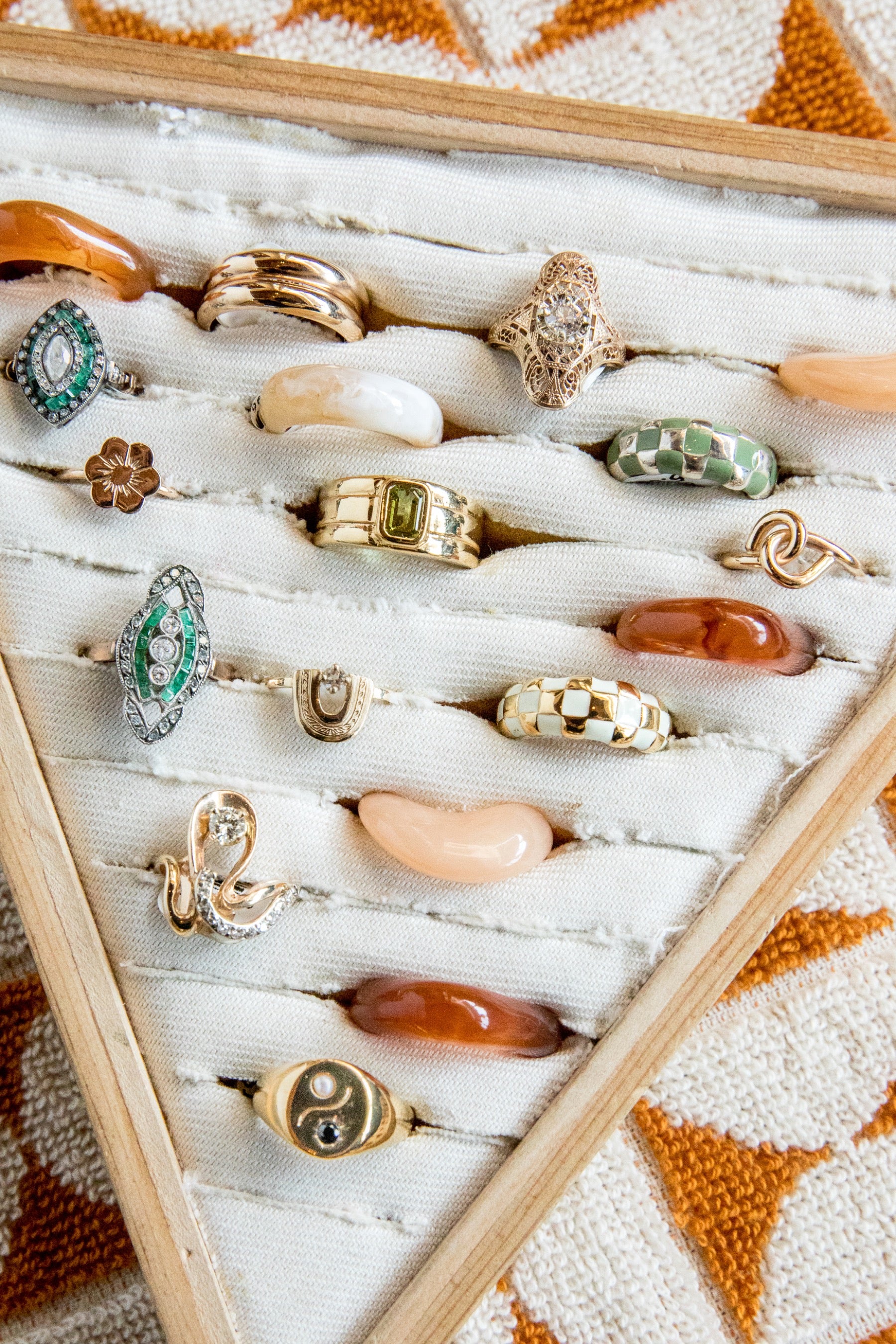 Green + Silver Libby Ring