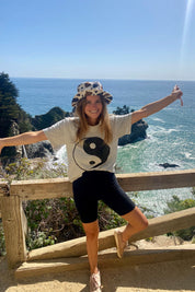 Washed White Yin Yang Basic Tee