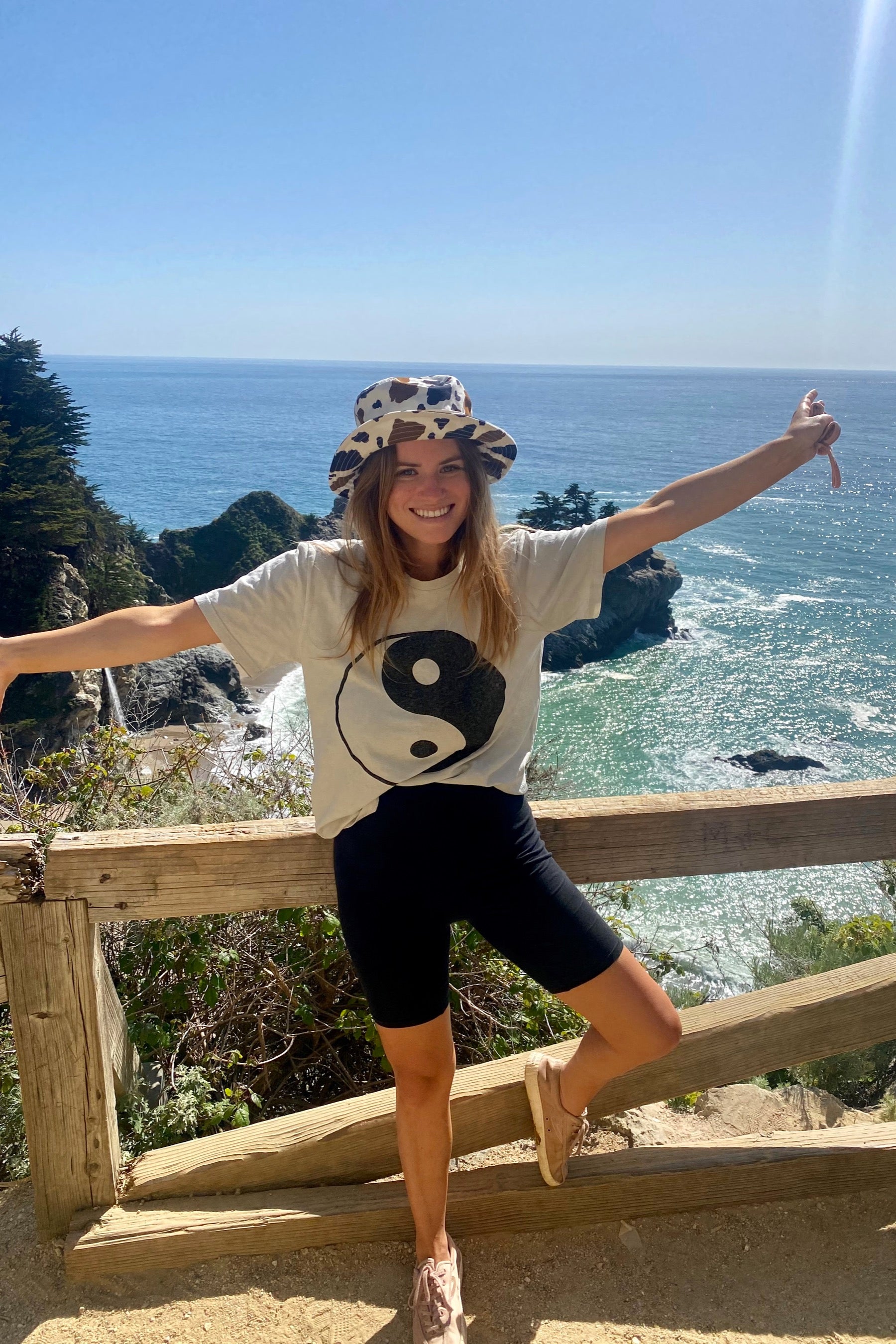 Washed White Yin Yang Basic Tee