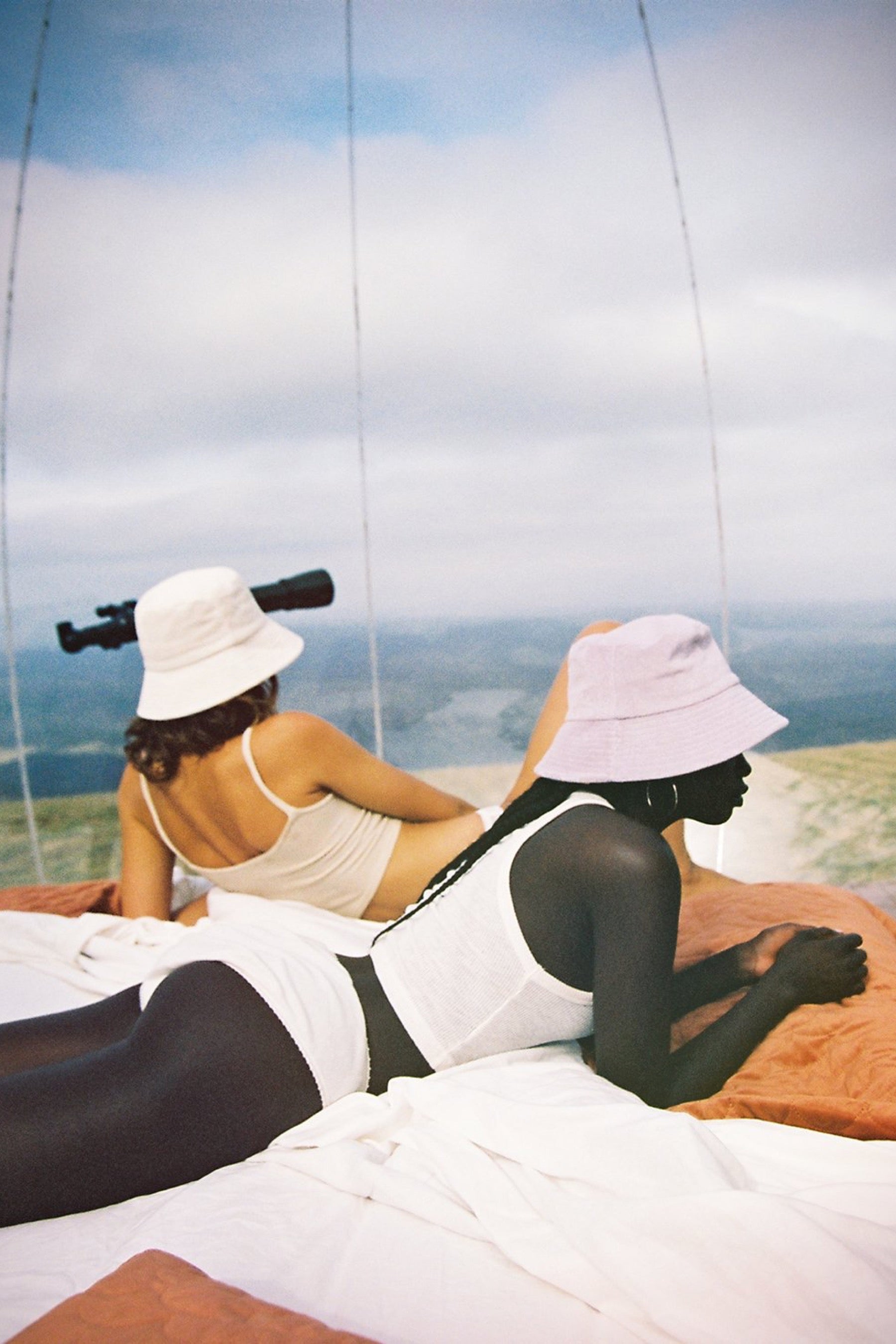 Beige Terry Wave Bucket Hat