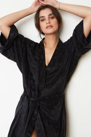 Black Zig Zag Long Robe