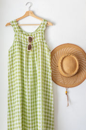 Olive Gingham Dahlia Dress