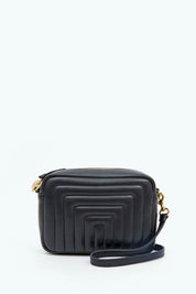 Black Channel Quilted Midi Sac