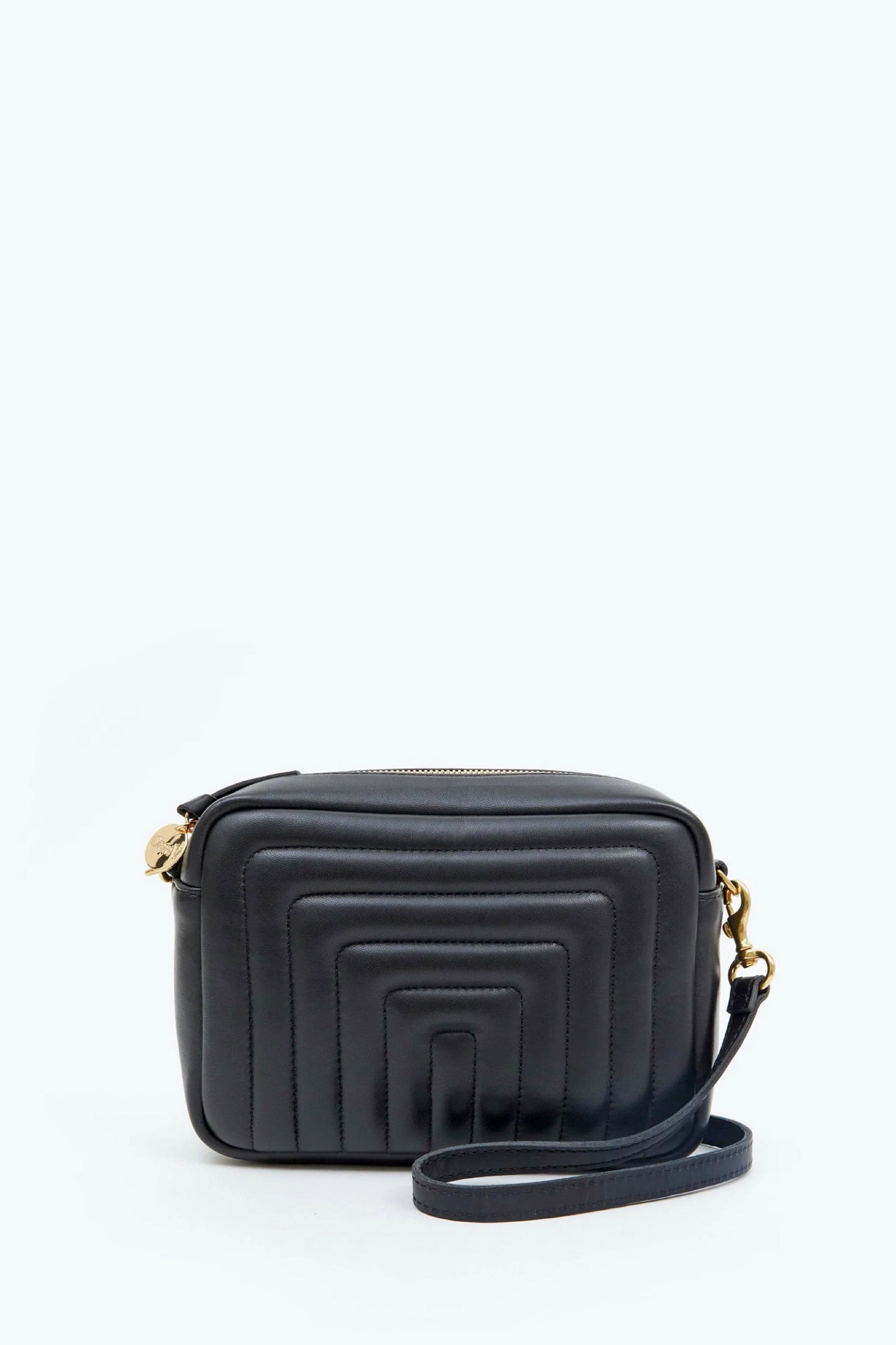 Black Channel Quilted Midi Sac